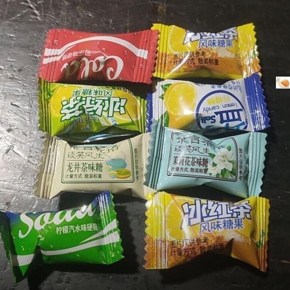 新日期300颗茶糖润喉糖冰红绿茶乌龙茶味硬糖含片独立包装混合味