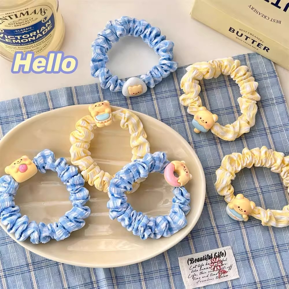 可爱奶黄小熊大肠发圈少女心甜美