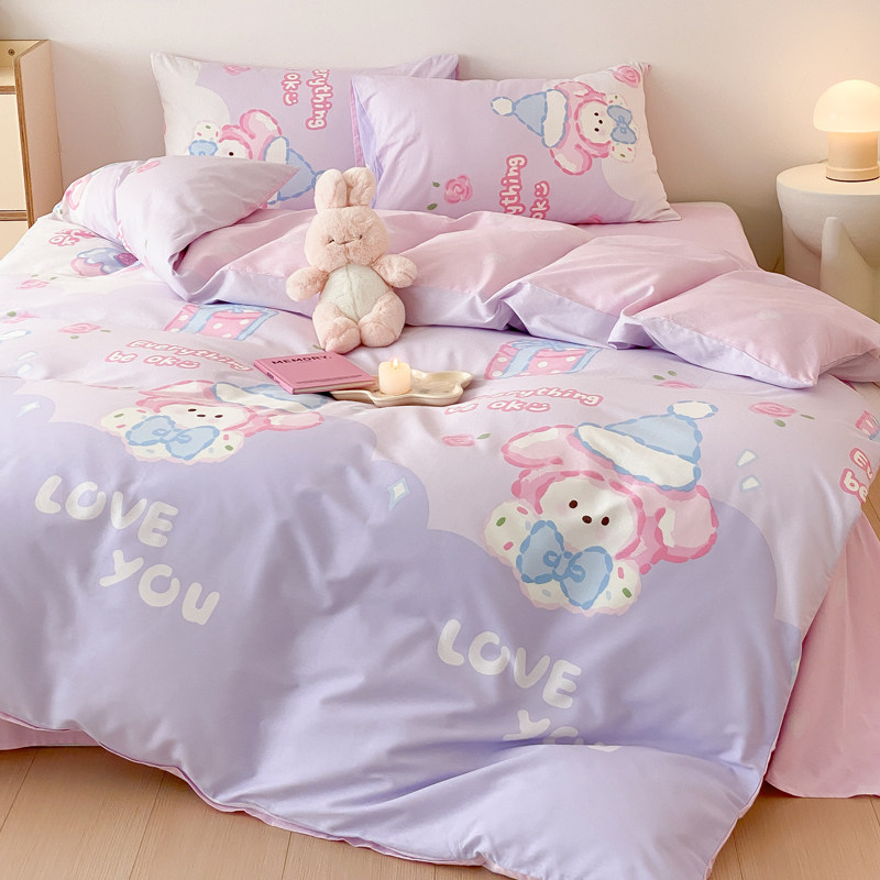 定制儿童被套纯棉单件120x150男女孩童卡通幼儿园被罩被单三件套