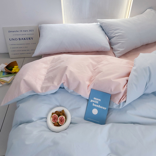 a类水洗棉被套床上用品床单纯棉床笠被罩学生宿舍单人床三四件套