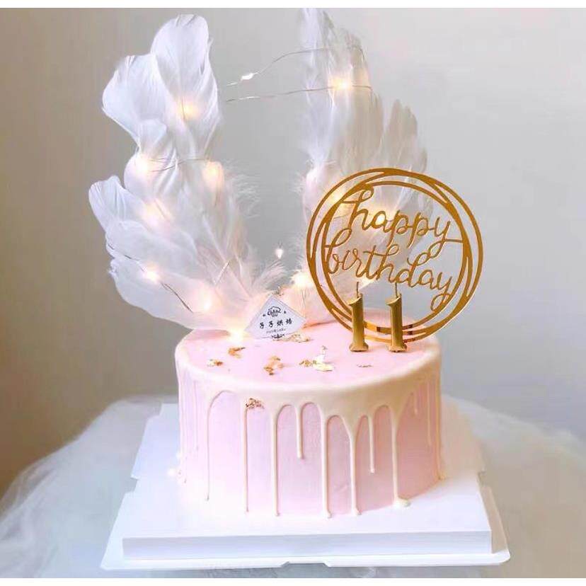 蛋糕装饰摆件插件天使翅膀羽毛双十一生日蛋糕万圣节小礼品
