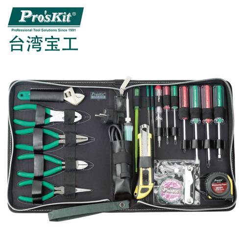 台湾宝工1PK-618B-1家用维修工具组 工具箱家用工具组套21件组
