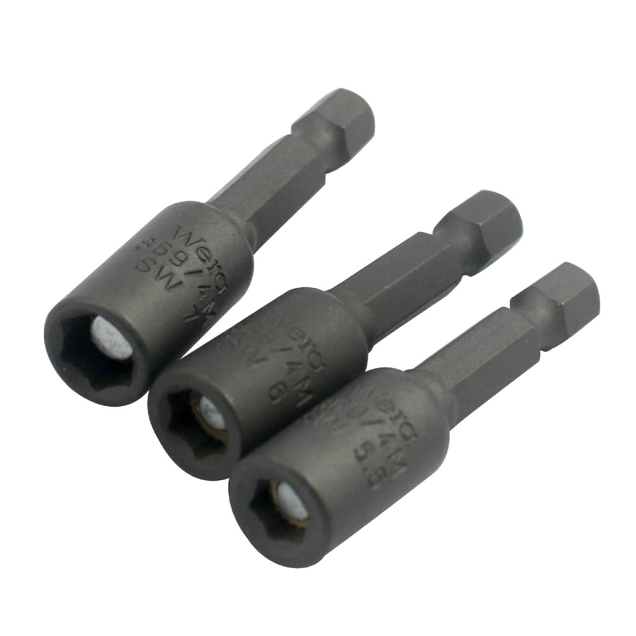 德国维拉WERA 869公英制带磁手电动六角套筒5.5 6 7 8 10 12 5/16