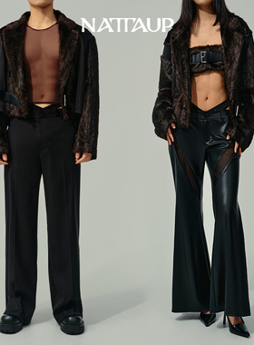 【ZB1章昊同款】NATTAUP F系列冬季高级氛围感仿皮草黑色短大衣