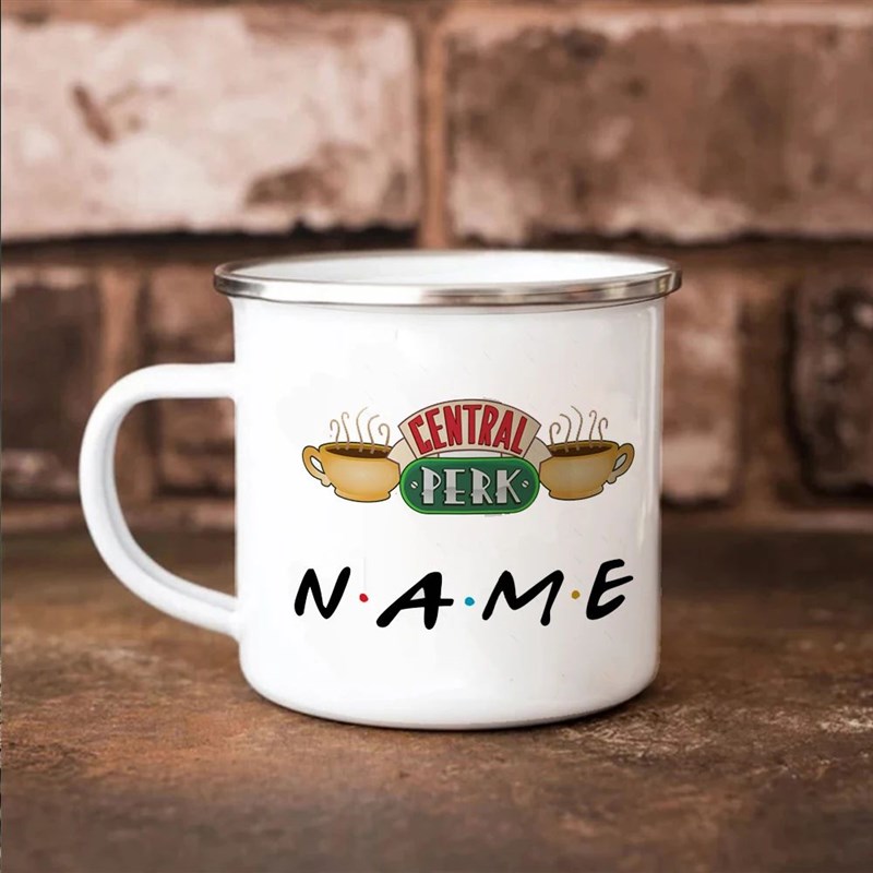 Customized Friends Name Enamel Mug friendL Birthday Gift cof