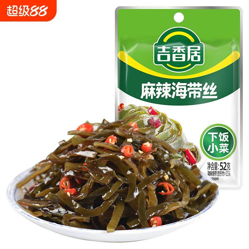 吉香居海带丝麻辣凉拌菜泡椒鲜辣开味零食下饭菜咸菜开袋即食小菜