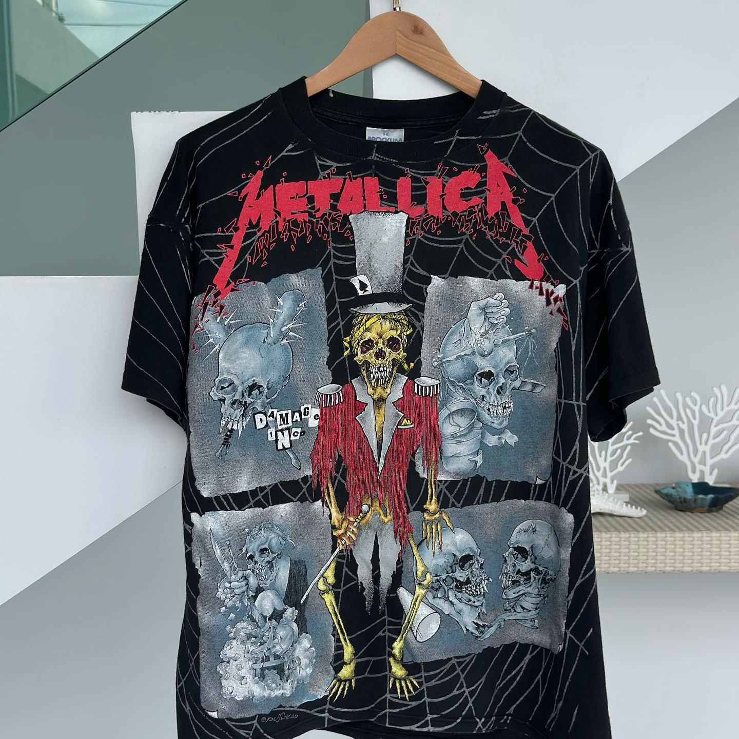 Metallica古着感金属乐队短袖T恤