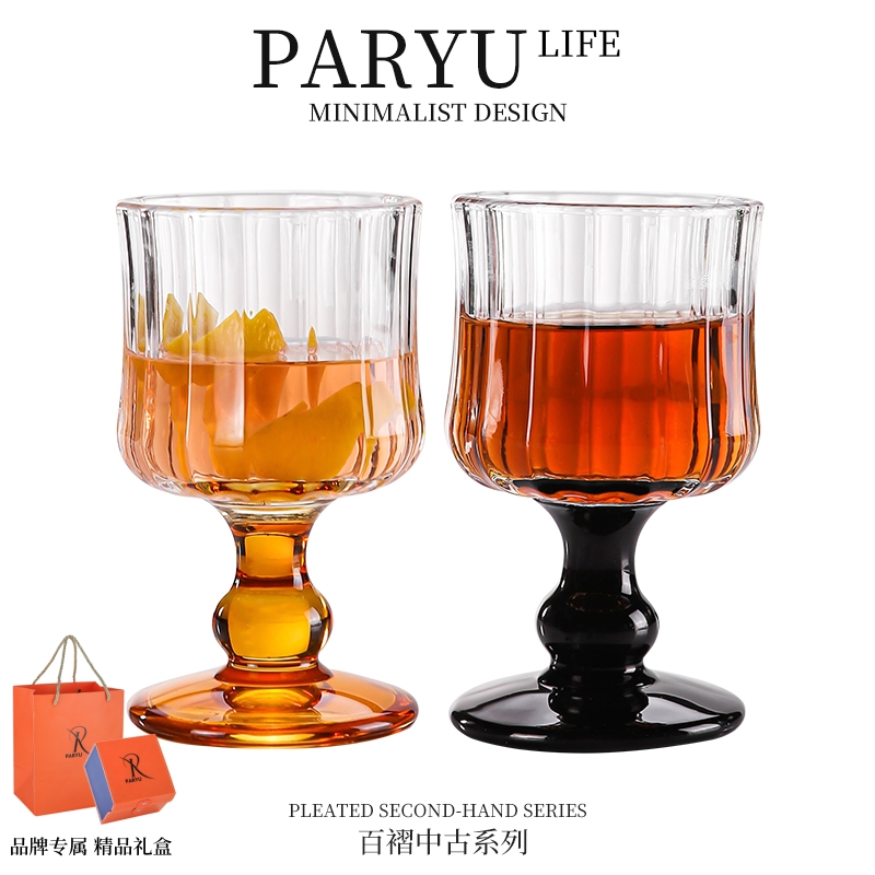 PARYU水晶玻璃啤酒杯果酒杯