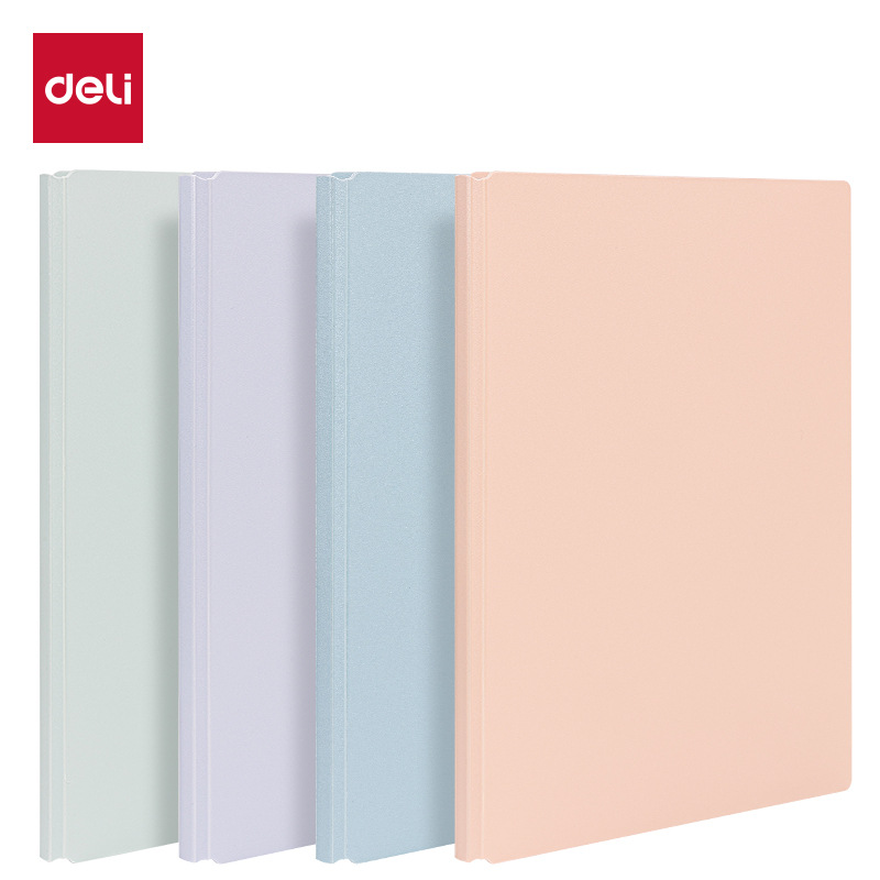 得力PQ606发泡PP资料册 学生公用文件夹A4收纳册透明插页文件册