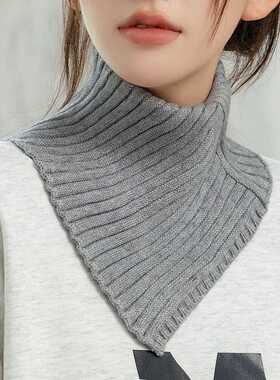 围巾女秋冬保暖护颈椎围脖针织高领装饰毛衣假领子百搭毛线脖套女