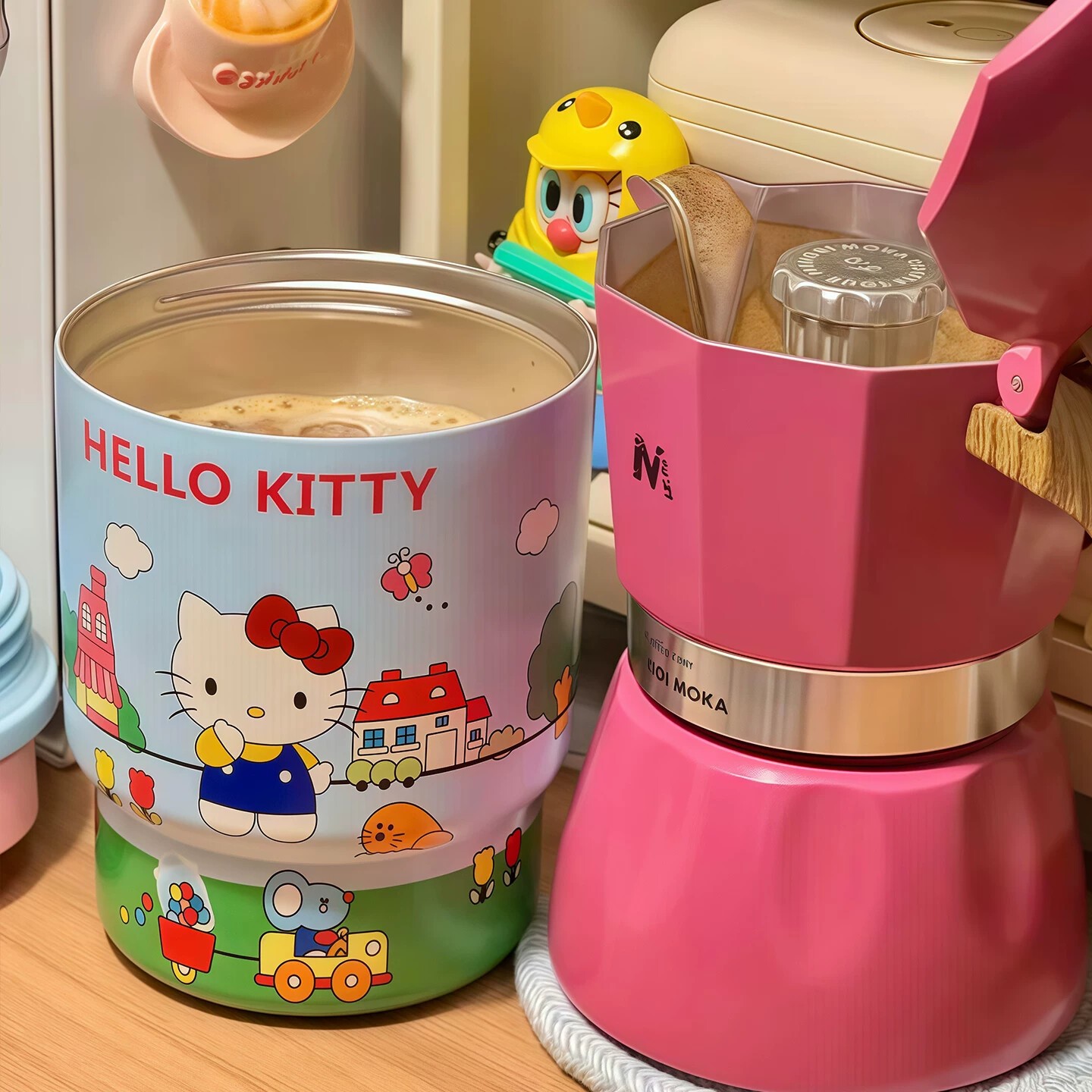 HelloKitty保温保冷杯子手提吨吨杯316不锈钢办公室随手杯咖啡杯
