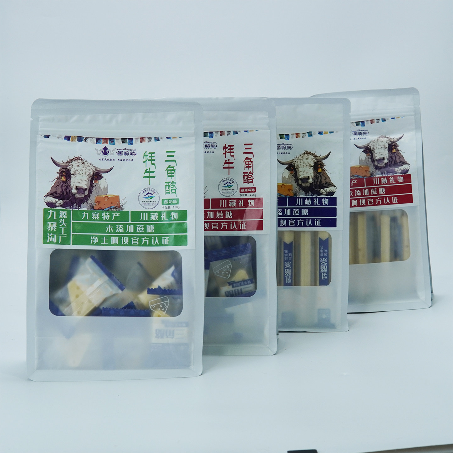 川西特产阿坝九寨沟圣哈达牦牛奶条樱桃酸奶蔓越莓味250g儿童零食