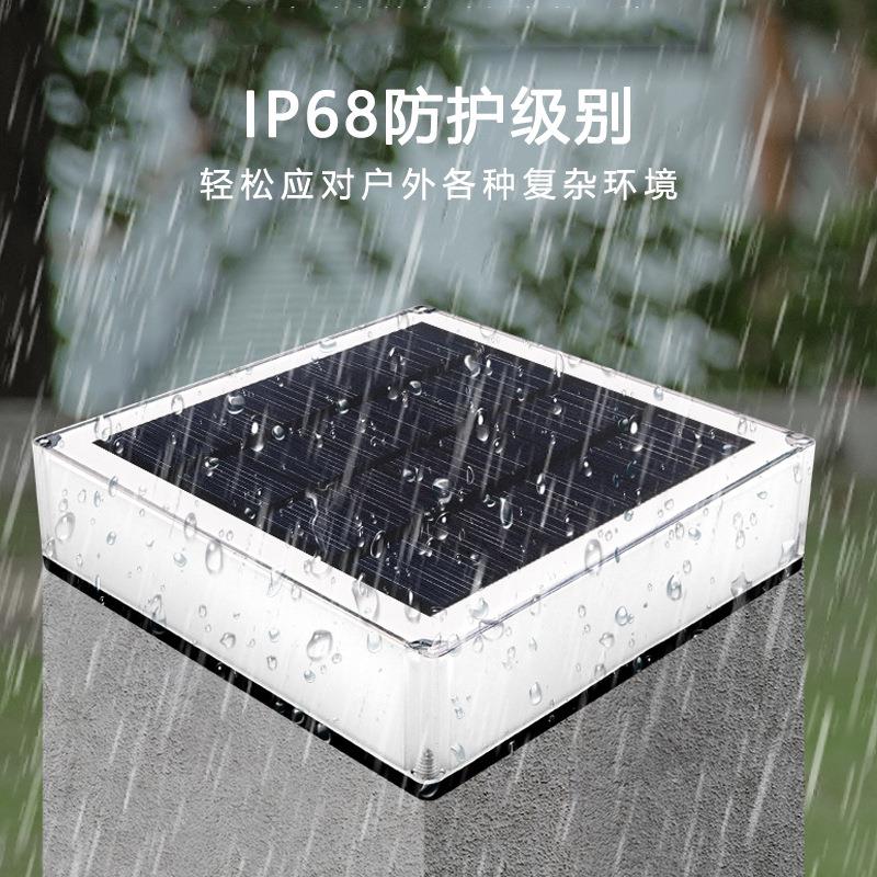 跨境太阳能四方柱头灯户外大B围墙灯TS-S5306花园门 柱灯门RG渐变