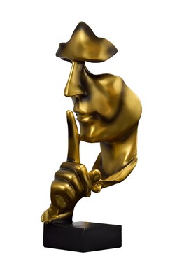 快速发货【沉默是金】北欧艺术摆件人物高级感Q创意大堂办公室酒