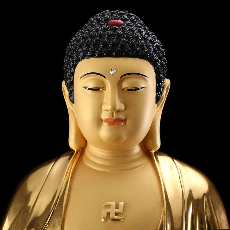 现货速发全铜贴金西方三圣铜像阿弥陀佛接引像家供南海观音站像大