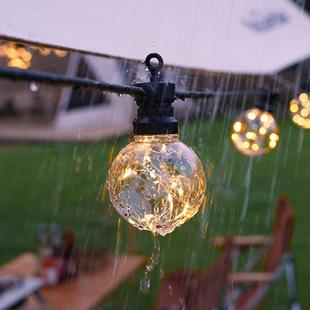 户露营G0铜DYG线球泡防水节日彩灯LE8D太阳能灯庭外院装 饰水晶圆