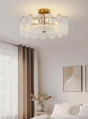 法式宫廷玻璃LEDX8801顶顶灯轻奢餐厅吸卧客室厅珍珠水晶公主房吸