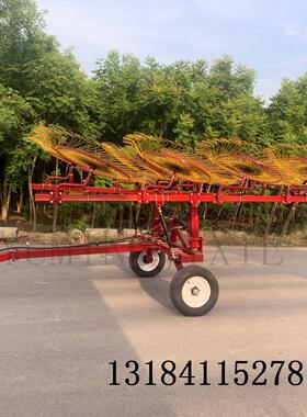 新款牵引式圆盘捡搂草式机YCI苜蓿搂秸秆指盘式翻晒机自动拾指盘