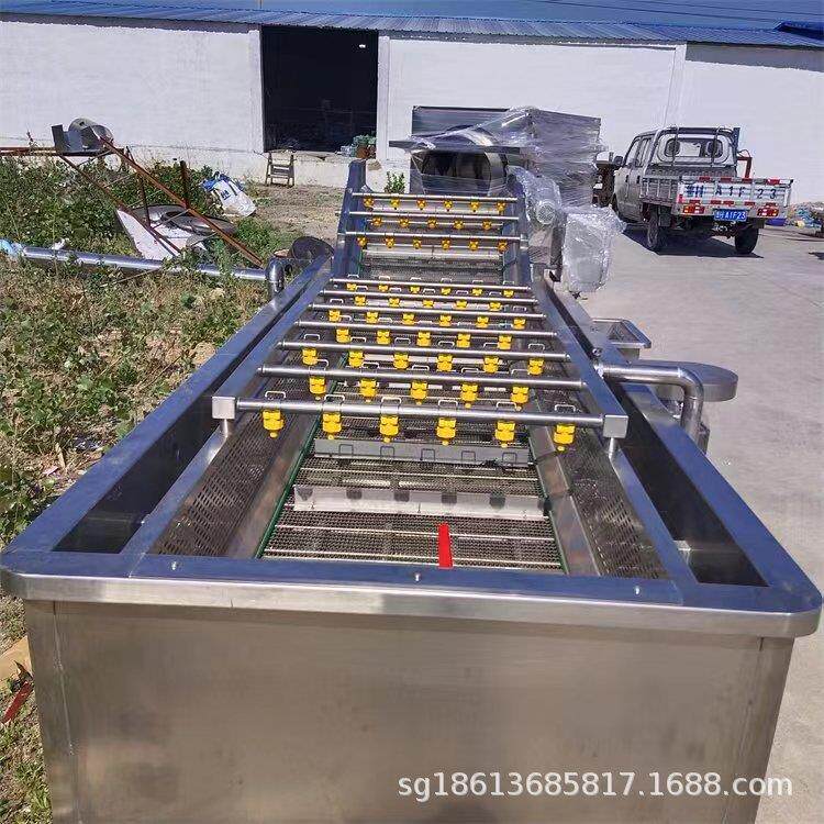 全自柿动水果蔬SNB气泡洗机 大型商用西红苹果清洗清流线 洗果机