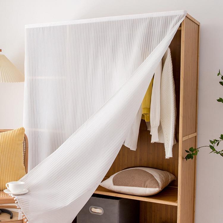 柜子遮挡帘魔术贴柜门橱柜书柜书架防尘窗帘衣柜遮丑帘子门帘宿舍