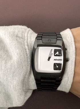 Awateoftime浪费时间 中古手表小众简约深灰色方形金属石英手表