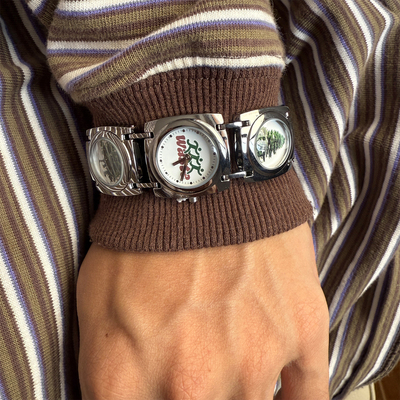 浪费时间ins风植物树木复古手表