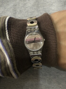 Awateoftime浪费时间 彩色条纹中古手表vintage小众表带石英手表