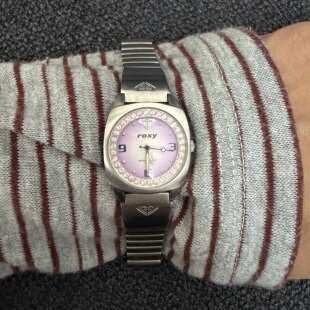 Awasteoftime浪费时间 粉色渐变vintage中古手表小众y2k圆形腕表