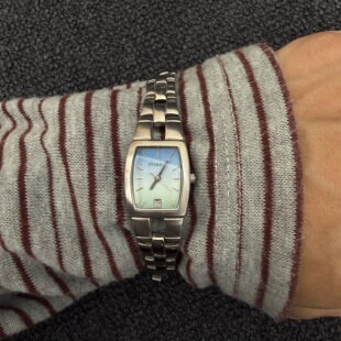 Awasteoftime浪费时间 复古渐变vintage中古手表日历显示金属腕表