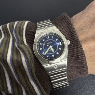 Awateoftime浪费时间 中古手表圆形表盘小众复古数学显示石英手表