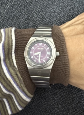 Awasteoftime浪费时间 Vintage中古手表日期显示复古金属石英手表