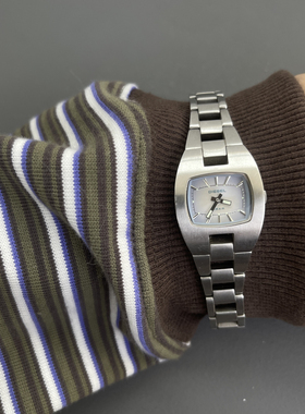 Awasteoftime浪费时间日系中古手表复古小众金属表带小巧石英手表