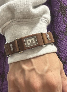 Awateoftime浪费时间中古石英手表皮革手链手表小众复古休闲运动