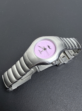 Awasteoftime浪费时间 粉色中古手表小众简约vintage花朵石英手表