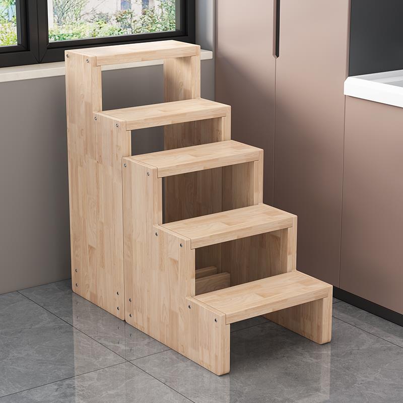 Q^加厚橡高木梯实F969H788木多层梯凳楼爬梯登梯组阳台飘窗储物台
