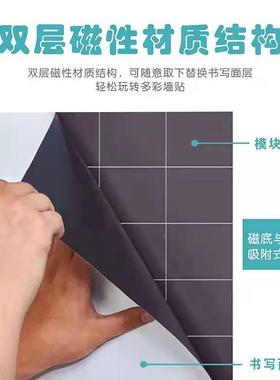 双AIP层磁磁性软黑板墙贴软绿板底软磁板背灰色双层黛胶磁性灰板