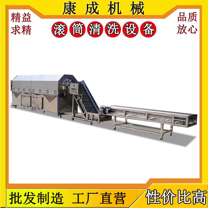 康成直销花果刷清洗机毛青核桃清洗机热水循环滚筒389式清洗设生
