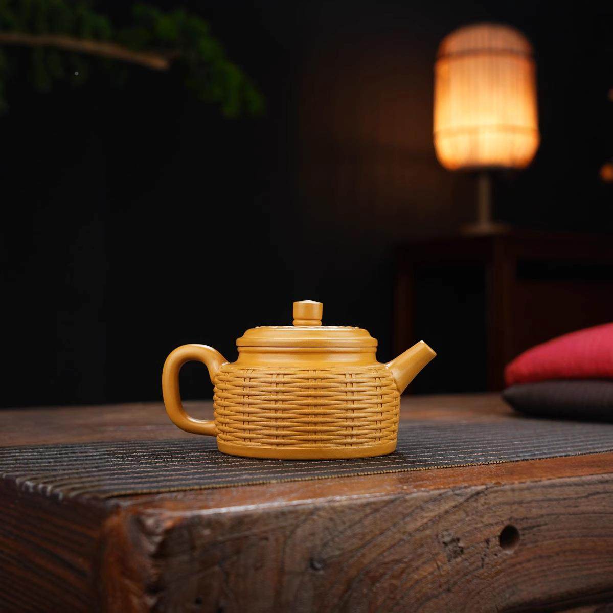 宜兴紫砂壶茶壶原矿段泥竹编德钟家名家工手用制作德钟壶茶具TEO