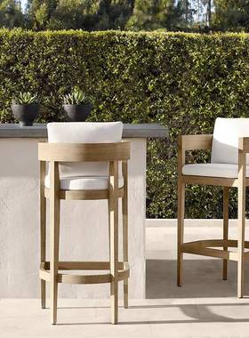 户外沙发组合防水别庭花园院防腐木木家墅具设YMZ计师露天台柚餐