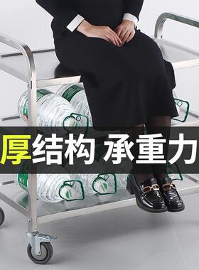 c饭s加厚不锈送餐车店收碗餐厅上TUI菜车商用三层移动钢车酒店双