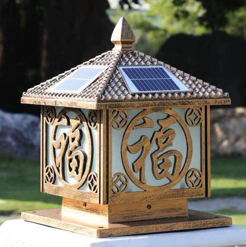 太阳能户外花园别墅庭院装饰灯家用乡村院子围墙大门门头门柱壁灯