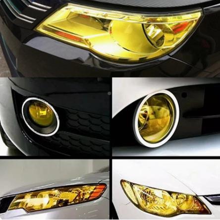 汽灯膜TP97H荧光蓝色黄黄色雾灯膜熏黑车大灯尾灯砂保护磨黑tpu集