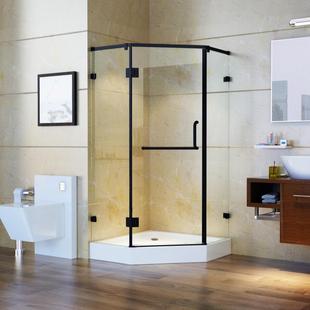 雅黑色502不锈钻型淋房石整体卫生间干湿分离家装钢隔断浴沐浴房