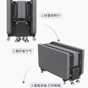折叠单TKK人办室午睡成简易便携陪护四公折床人家用硬板床床躺椅