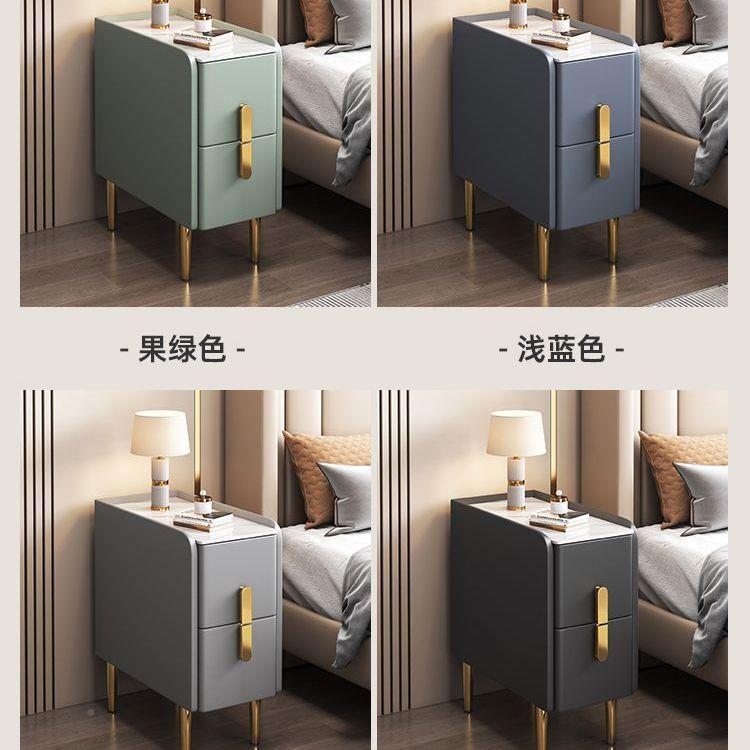 实木迷你床头柜床现代简超约20cm物柜小型收纳柜FEC轻奢岩板储窄