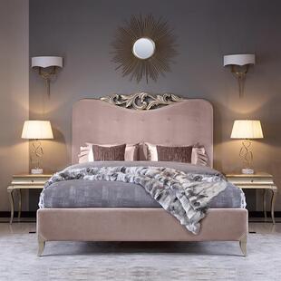 奢华大 5468装 古法式 新艺典家具轻奢双人米床1.8简约布婚床组GHC