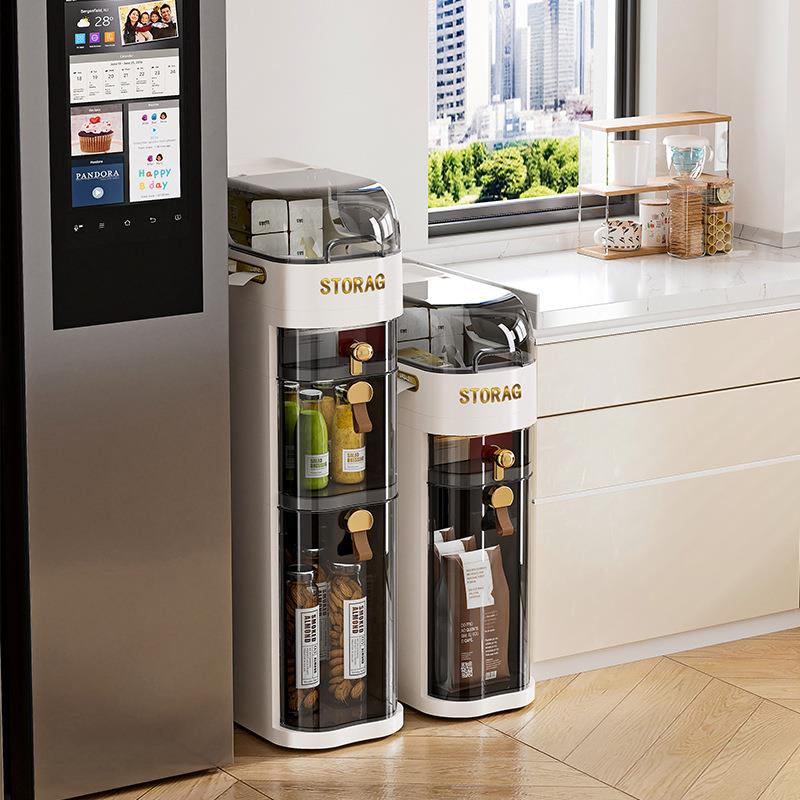 卫生间缝收纳柜抽屉式厕窄所夹窄缝储物柜塑料浴超缝隙722672柜侧