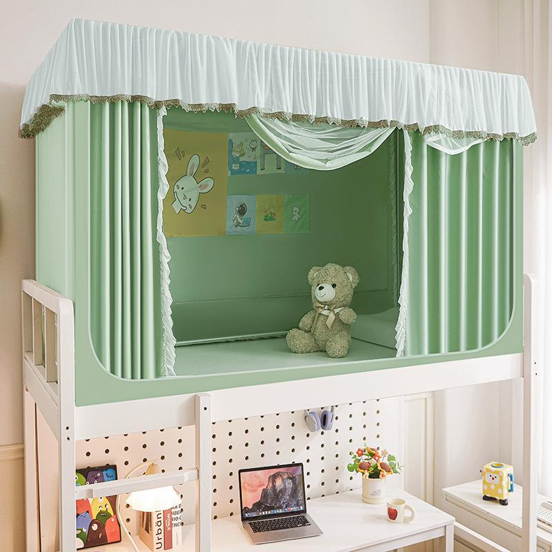 学宿生舍遮光蚊帐床三665开门床一体式防坐尘帘床幔蚊帐加厚烤漆