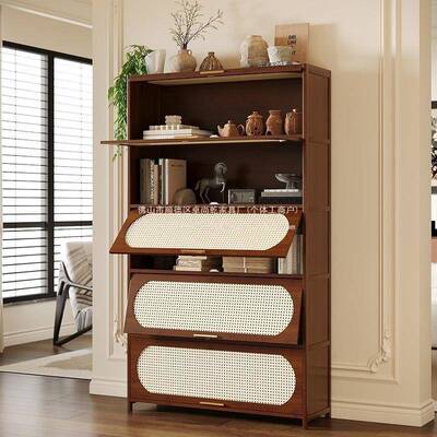 卓尚墙乾收纳书防架家靠39481柜子柜子简易尘多用层落地置物架储