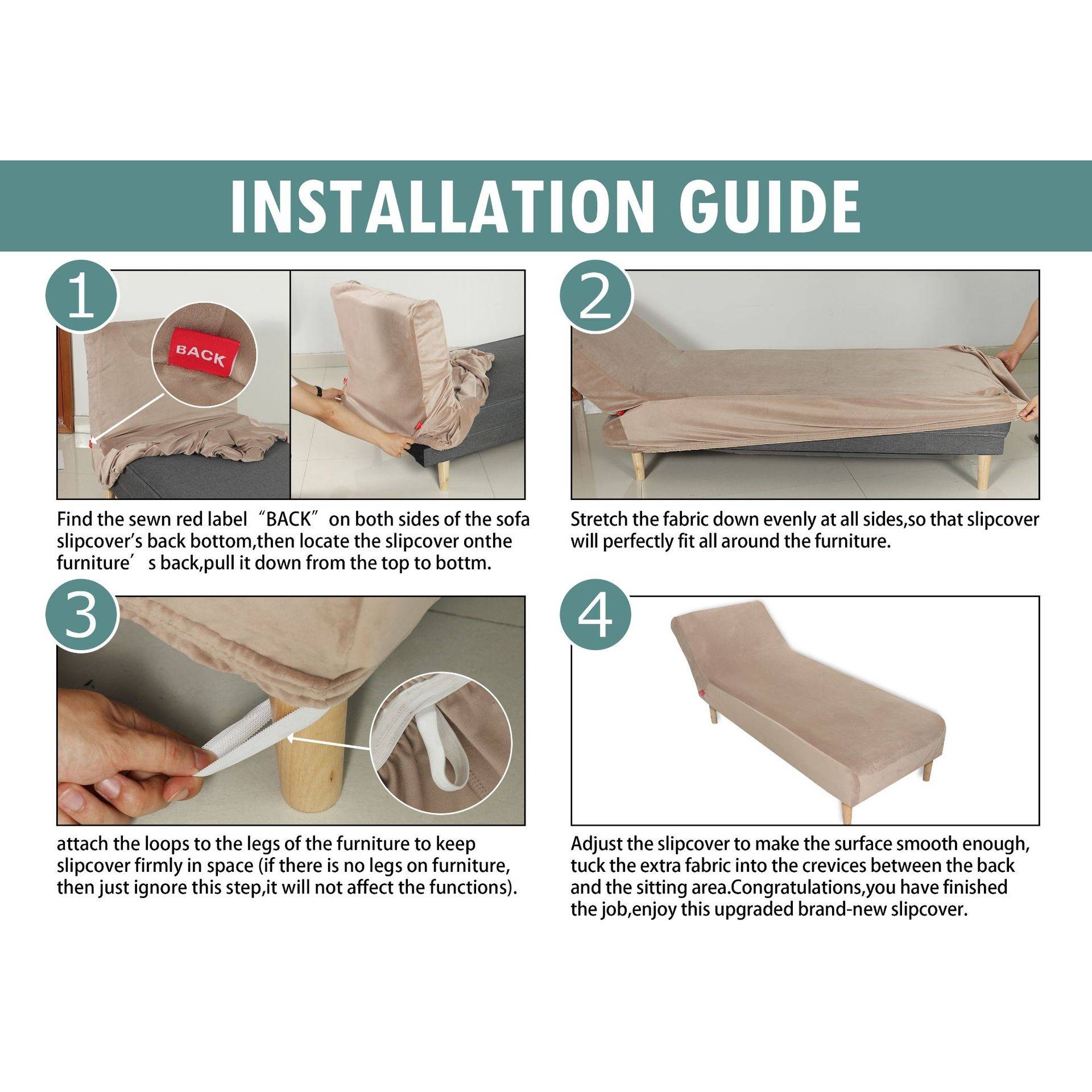 跨境天鹅绒休闲椅套纯色全包弹力无扶手贵妃沙发套chaise lounge